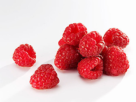 几个,树莓,白色背景