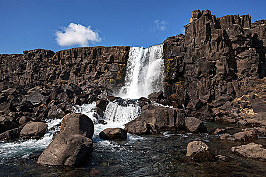 瀑布,国家公园,金色,圆,冰岛,欧洲