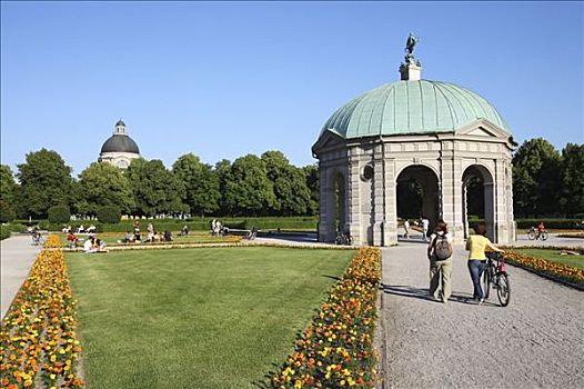 宫廷花园,花园,慕尼黑,巴伐利亚,德国,欧洲