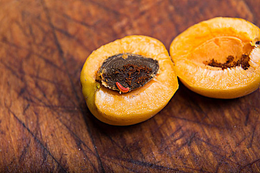 生虫的杏,长虫子的水果