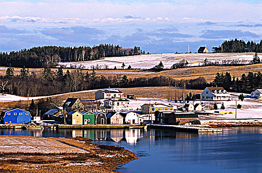 法国河,冬天,爱德华王子岛,加拿大