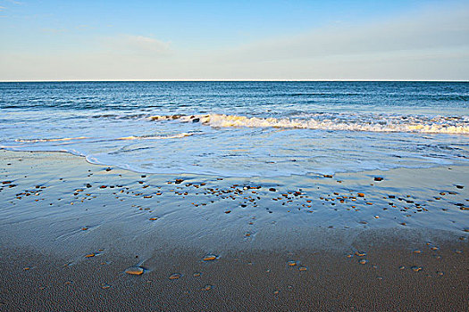 海浪,退潮,海滩,赫尔戈兰岛,德国