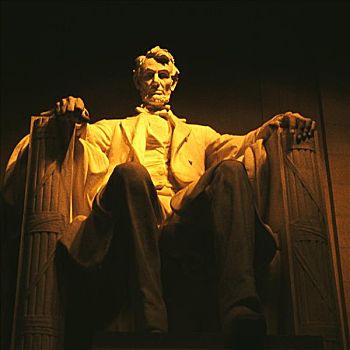 仰视,林肯纪念馆,华盛顿特区,美国