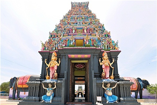 大象,塑像,岛屿,印度教,庙宇,斯里兰卡
