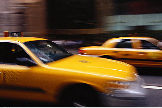 出租车,街上,纽约,美国