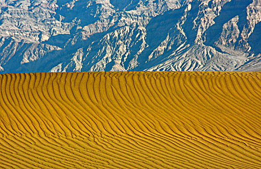 沙子,波纹,山,沙丘,死亡谷国家公园,加利福尼亚,美国