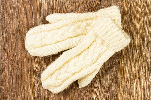 白色,编织品,连指手套