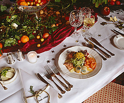 盘子,种类,前菜,桌子,装饰,圣诞节