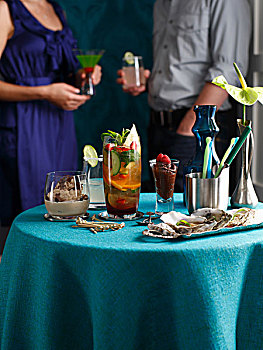 桌子,牡蛎,饮料,甜点
