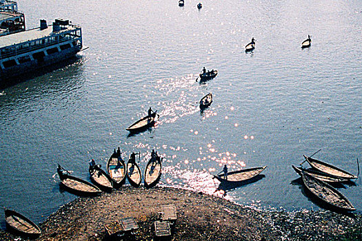 船,河,达卡,孟加拉,2008年