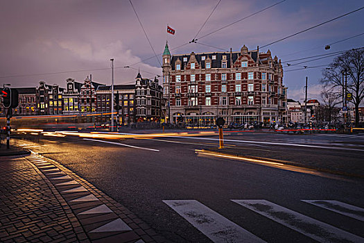 汽车,街道,有轨电车,阿姆斯特丹,荷兰