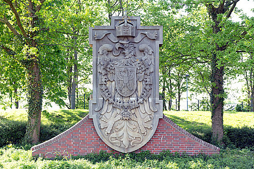 盾徽,鹰,高,桥,1893年,上方,锁,公园,石荷州,德国,欧洲