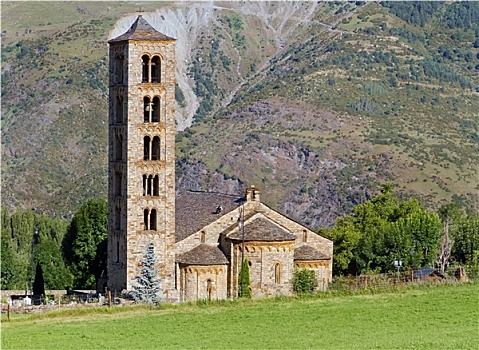 罗马式,教堂,加泰罗尼亚,西班牙