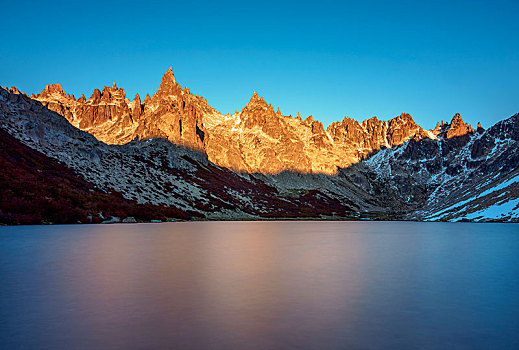 泻湖,日出,纳韦尔瓦皮,国家公园,里奥内格罗省,阿根廷,南美