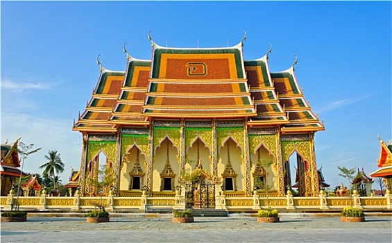 佛教寺庙,泰国,文字,房顶