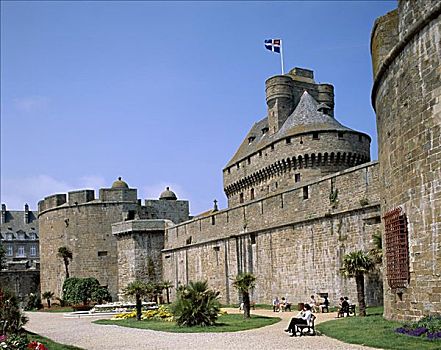 城堡,地牢,城墙,布列塔尼半岛,法国