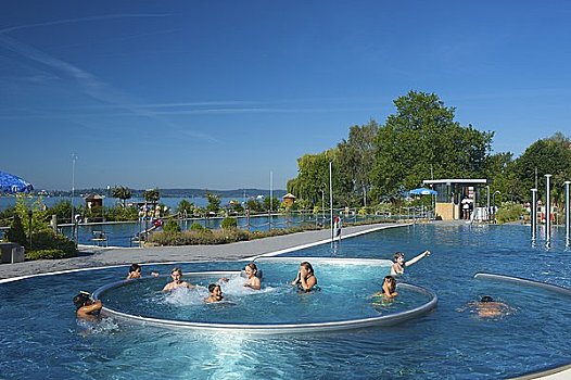 户外,游泳池,巴登符腾堡,德国,欧洲