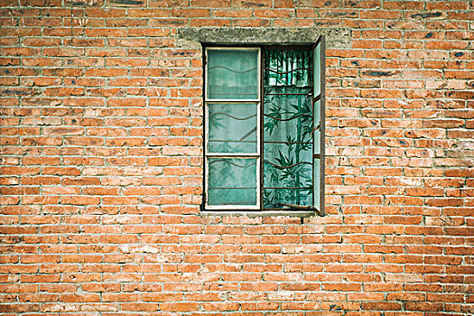窗户,砖墙