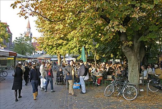 慕尼黑,德国,2005年,啤酒坊,维克托阿灵广场集市,市中心