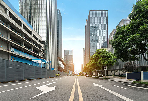 公路和现代城市建筑,金融中心