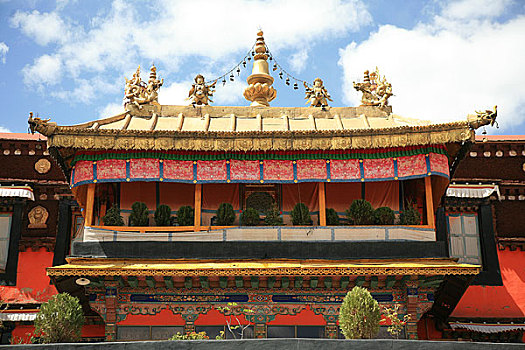 西藏拉萨大昭寺内的色彩建筑