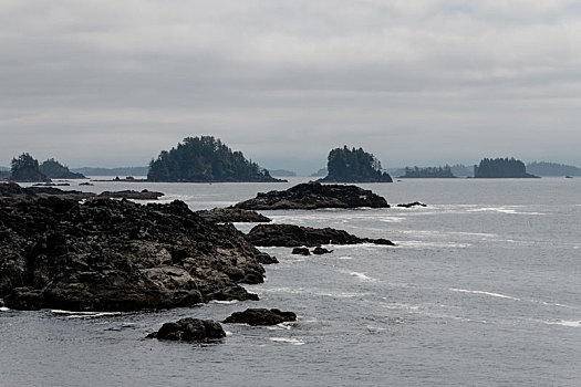 遥远,沿岸,风景,岛屿,悬崖,云