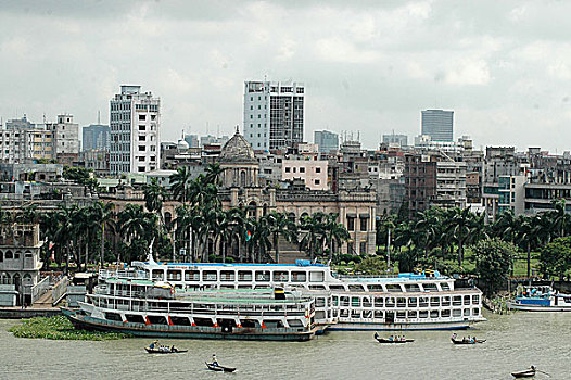 历史,堤岸,河,达卡,孟加拉,宫殿,住宅