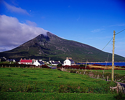 乡村,山,阿基尔岛,梅奥县,爱尔兰