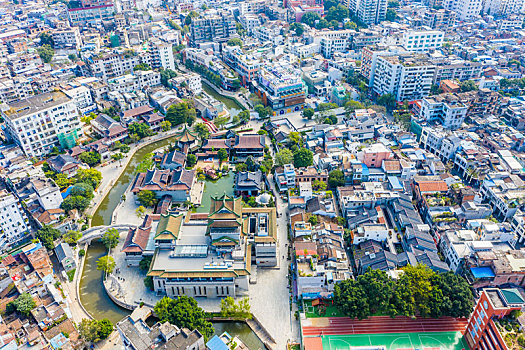 航拍廣州西關永慶坊旅游區（廣州恩寧路歷史街區）荔枝灣涌景點