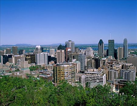 城市天际线,皇室山,蒙特利尔,魁北克,加拿大