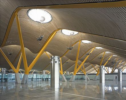 马德里,巴拉哈斯机场,机场,屋顶,柱子,空调