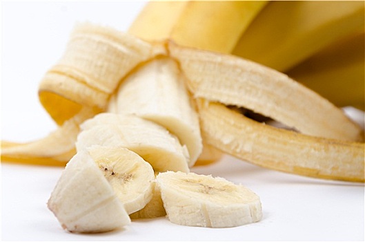 香蕉片,白色背景
