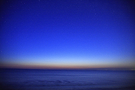 星空,海洋,黎明