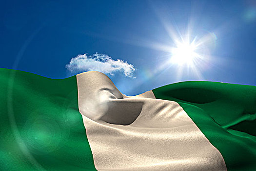 尼日利亚,国旗,晴朗,天空