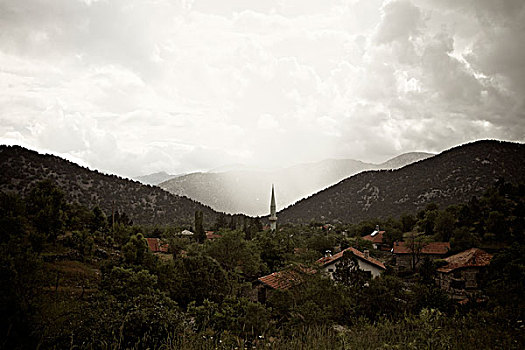 乡村,山景,卡帕多西亚,土耳其