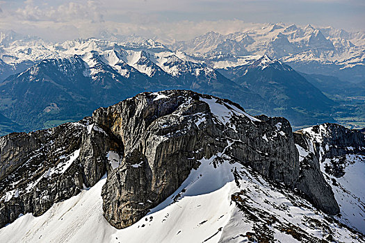风景,皮拉图斯,阿尔卑斯山,冬天,瑞士,欧洲
