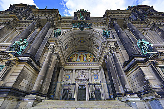 正门入口,西部,建筑,柏林大教堂,柏林,德国,欧洲