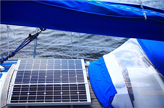 太阳能电池板,帆船,可更新,能量