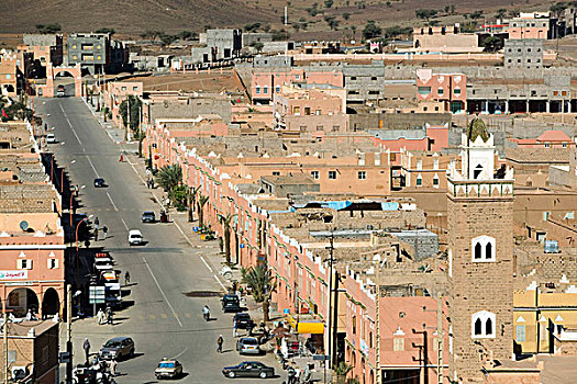 摩洛哥,德拉河谷,城镇景色