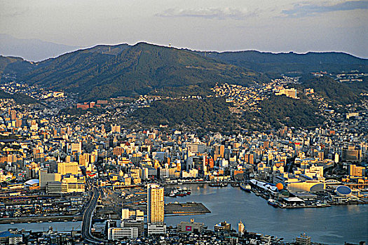日本,九州,长崎,俯视,全景