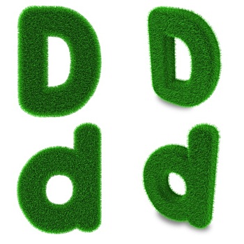 字母d,草