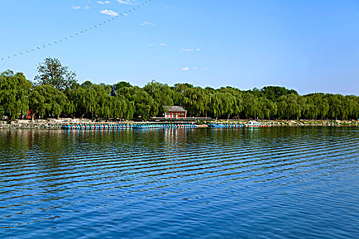 颐和园的昆明湖上的码头