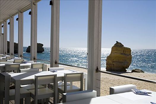 海滩,餐馆,阿尔加维,葡萄牙,欧洲