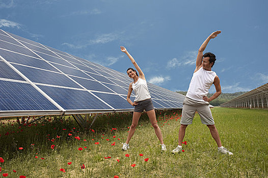 伴侣,伸展,太阳能电池板