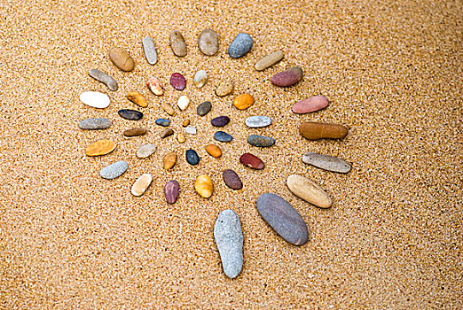 螺旋,鹅卵石,石头,沙子