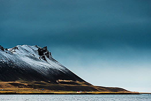 山,海岸,冬天,西部,冰岛,欧洲