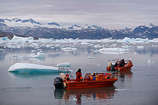 船,游客,约翰,峡湾,格陵兰东部,格陵兰