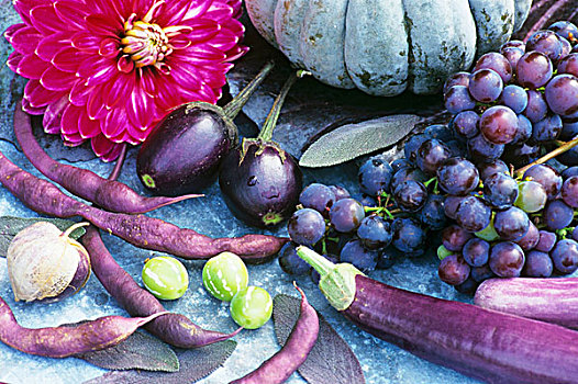 静物,蔬菜,葡萄,紫色