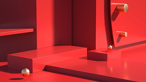 3D模擬場景彩色產品展臺創意圖