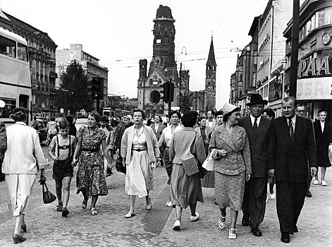 漫步,背景,60年代,柏林,德国,欧洲